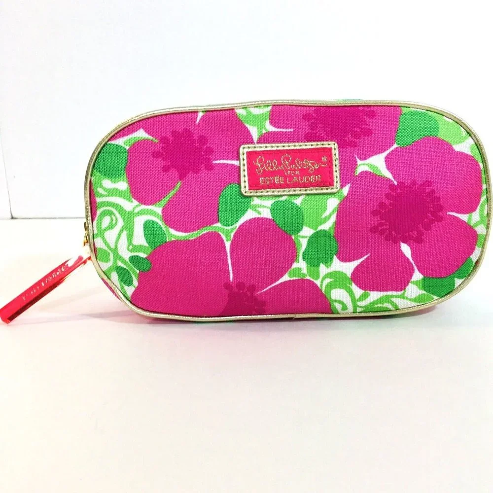 Lilly Pulitzer For Estee Lauder Floral Cosmetic Makeup Bag